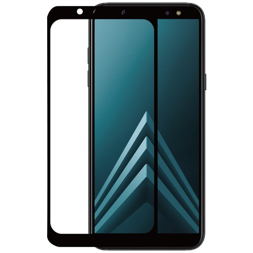 Telefoonleader - Azuri 2x Tempered Glass flat RINOX ARMOR voor Samsung A6 (A600) zwart