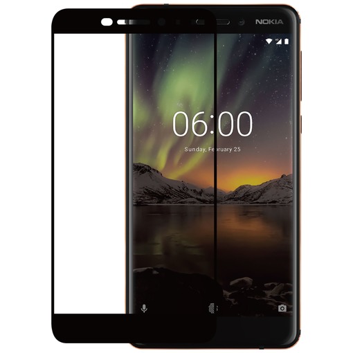 Azuri Tempered Glass flat RINOX ARMOR Nokia 6 (2018) zwart