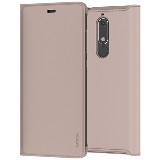 Telefoonleader - Nokia Slim Flip Case - voor 5.1 beige