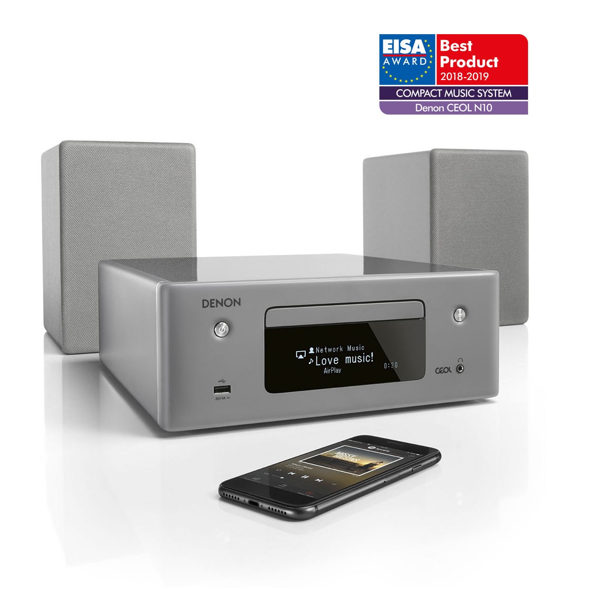 Telefoonleader - Denon CEOL N-10 grijs Telefoonleader - Denon CEOL N-10 grijs
