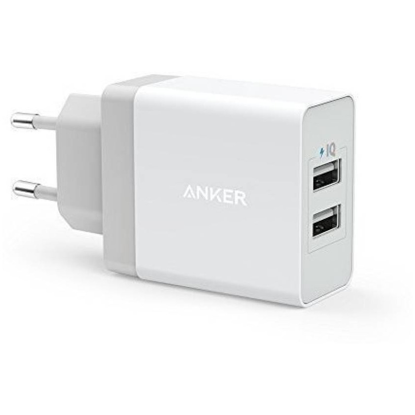 Telefoonleader - Anker USB-lader met 2 USB-poorten wit