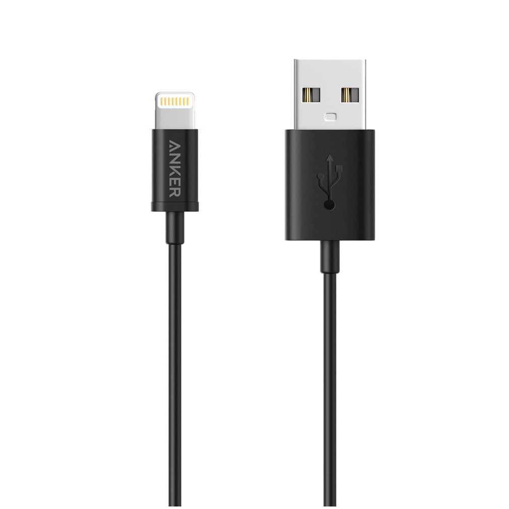 Anker Lightning naar USB kabel (0.9m) zwart