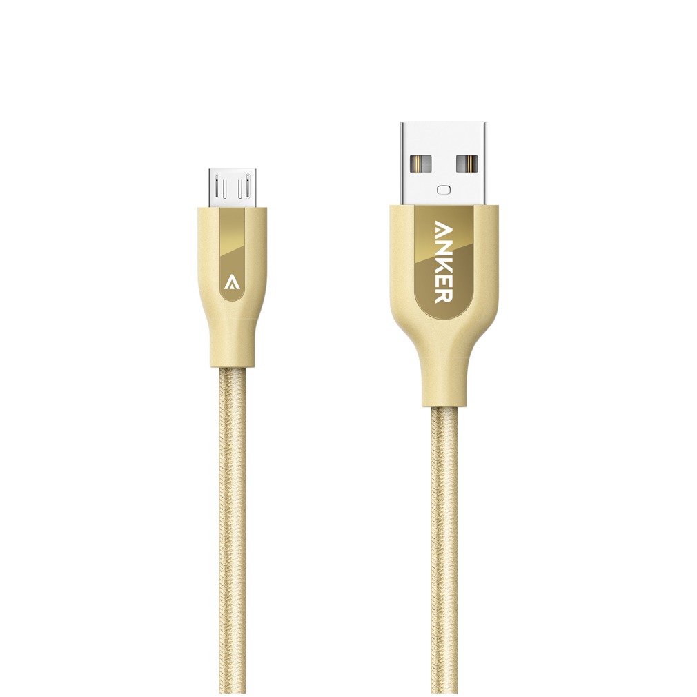 Telefoonleader - Anker PowerLine+ Micro USB-kabel (0.9m) goud