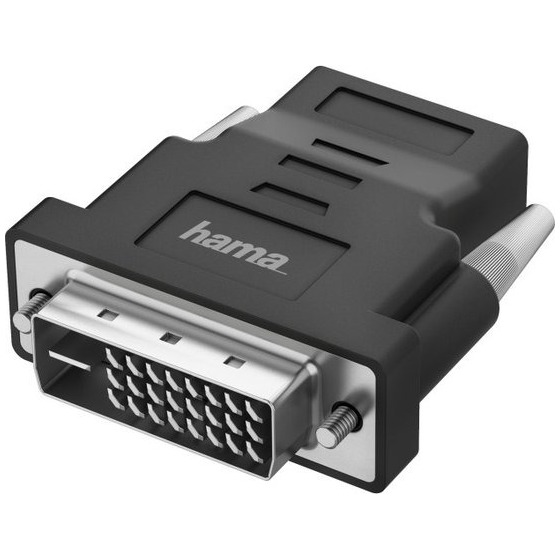 Hama 00200338 DVI-HDMI Adapter [1x Britse stekker 1x DVI-D-stekker] Zwart