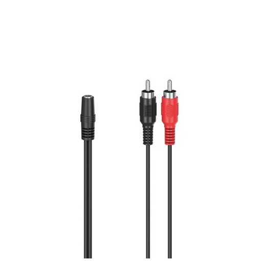 Hama 00205186 Cinch-Jackplug Audio Adapter [1x Jackplug female 3.5 mm 2x Cinch-stekker] Zwart