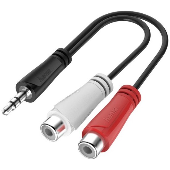 Hama Audio-adapter, 3,5-mm-jack-stekker - cinch-aansluiting, stereo Mini jack kabel