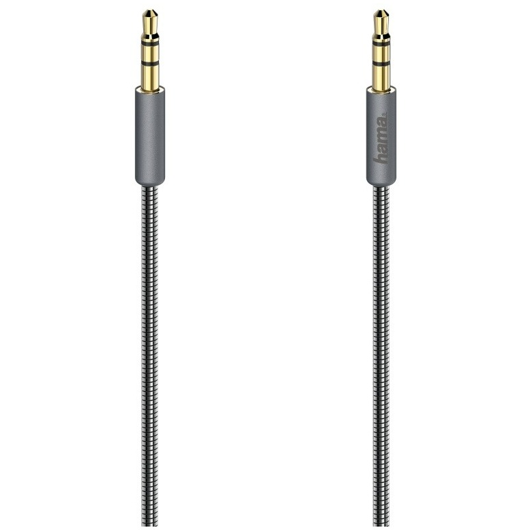 Hama Audiokabel Elite, 3,5-mm-jack-stereo - stereo, metaal, verguld, 0,75 m Mini jack kabel