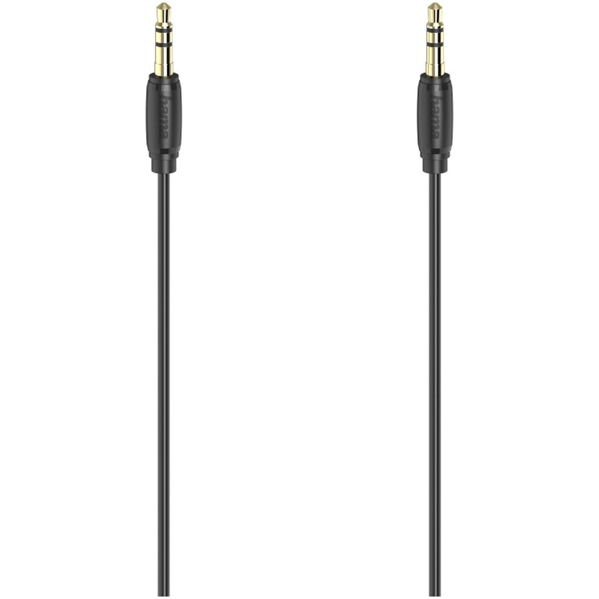 Hama Audiokabel, 3,5mm jack - 3,5mm jack, stereo, verguld, ultradun, 1,5 m Mini jack kabel Zwart
