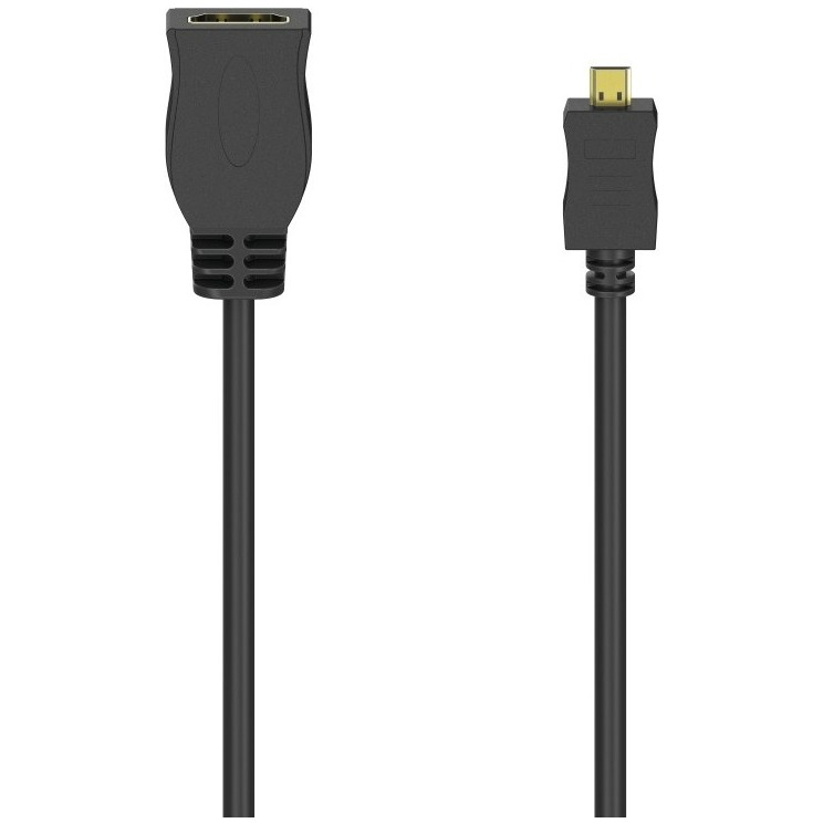 Hama 00205168 HDMI Adapterkabel [1x HDMI-bus 1x HDMI-stekker D micro] Zwart 10 cm