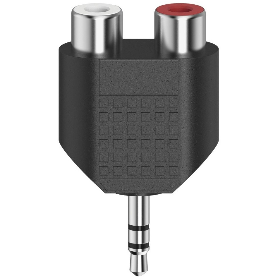 Hama Korte audio-adapter, 3,5-mm-jack-stekker stereo 2x cinch-koppeling Luidspreker kabel