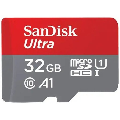 SanDisk MicroSDHC Ultra Android 32GB 120MB-s Class 10 A1 2pak Micro SD-kaart Grijs