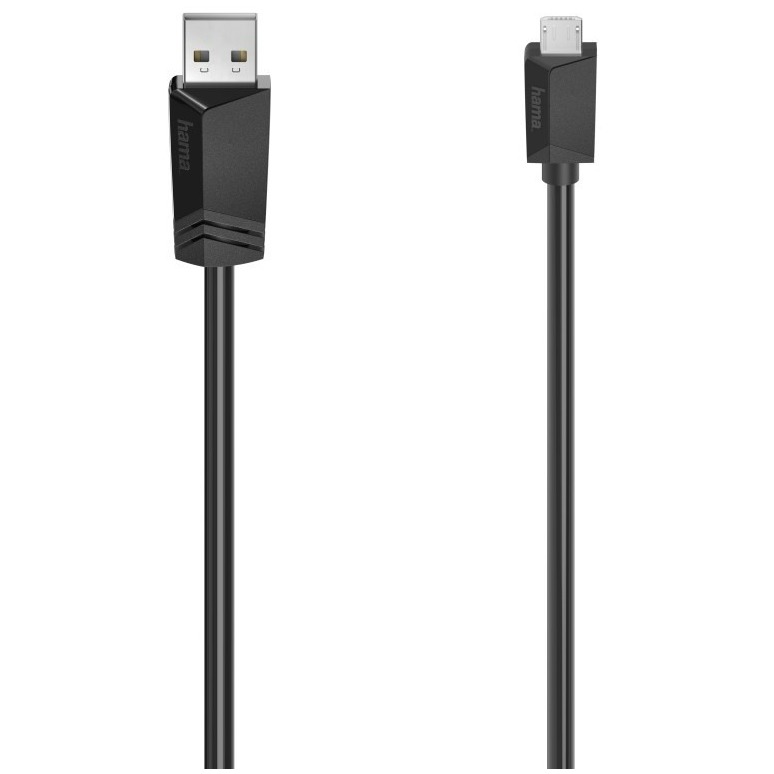 Hama USB-kabel USB 2.0 USB-micro-B stekker, USB-A stekker 3 m Zwart