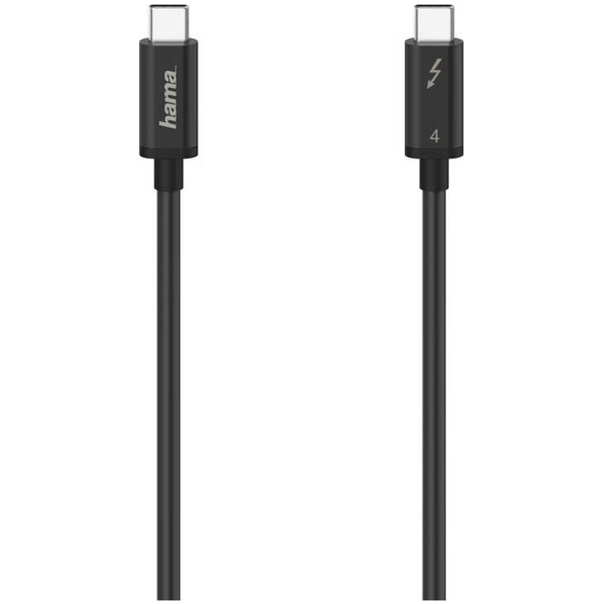 Hama Thunderbolt-4-kabel USB-C, 40 Gbit/s, 5 A, 100 W, Ultra-HD 5K, 0,80 m Kabel