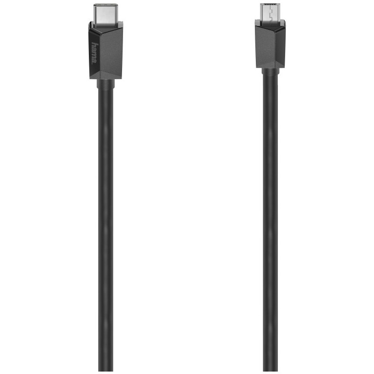 Hama USB-C-kabel, USB-C-stekker micro-USB-stekker, USB 2.0, 480 Mbit-s, 0,75 m Kabel