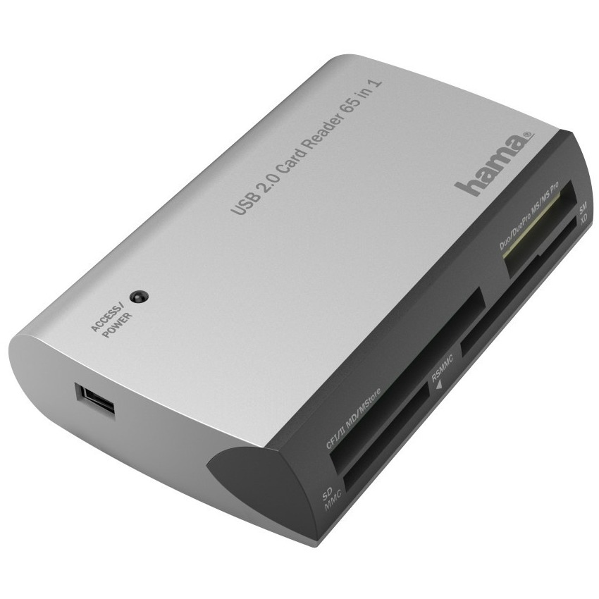 Hama USB-kaartlezer All in One, USB-A, USB 2.0 Desktop accessoire Zwart