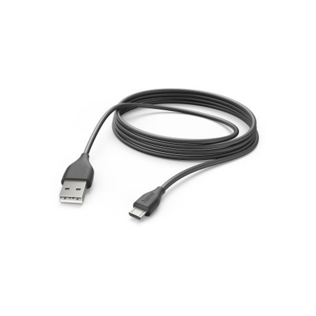 Hama USB-laadkabel USB 2.0 USB-A stekker, USB-micro-B stekker 3 m Zwart 00201588