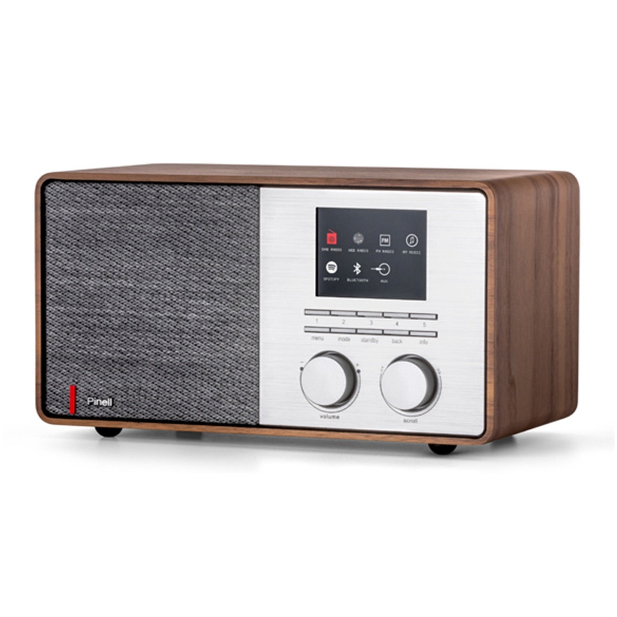 Pinell Supersound 301 Dab+ Internetradio Walnoot Hout