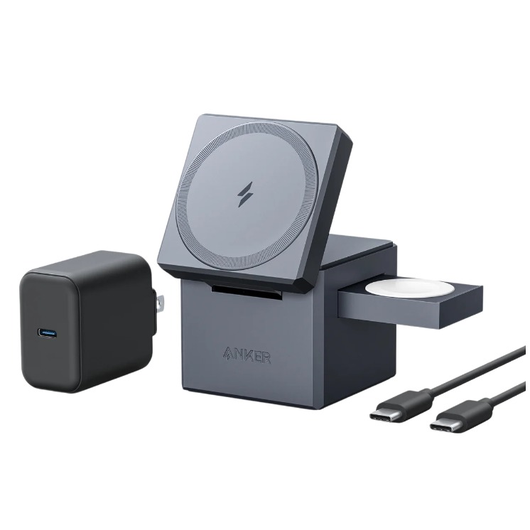 Anker 3-in-1 Cube with MageSafe 2B2 Oplader Zwart