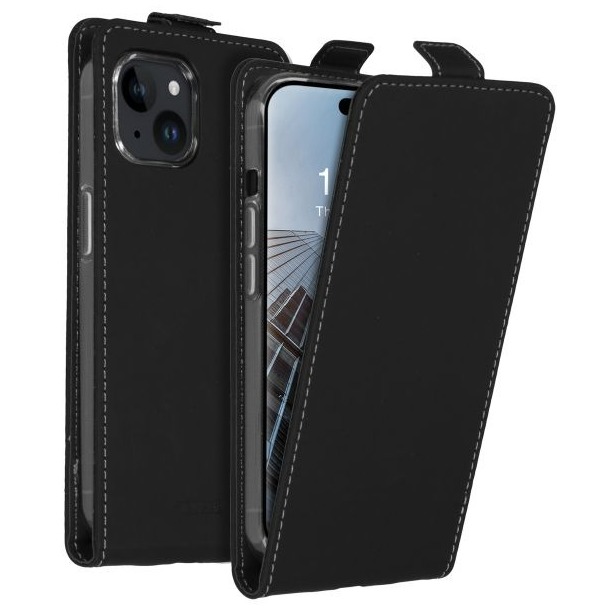 Accezz Flipcase iPhone 15 Telefoonhoesje Zwart