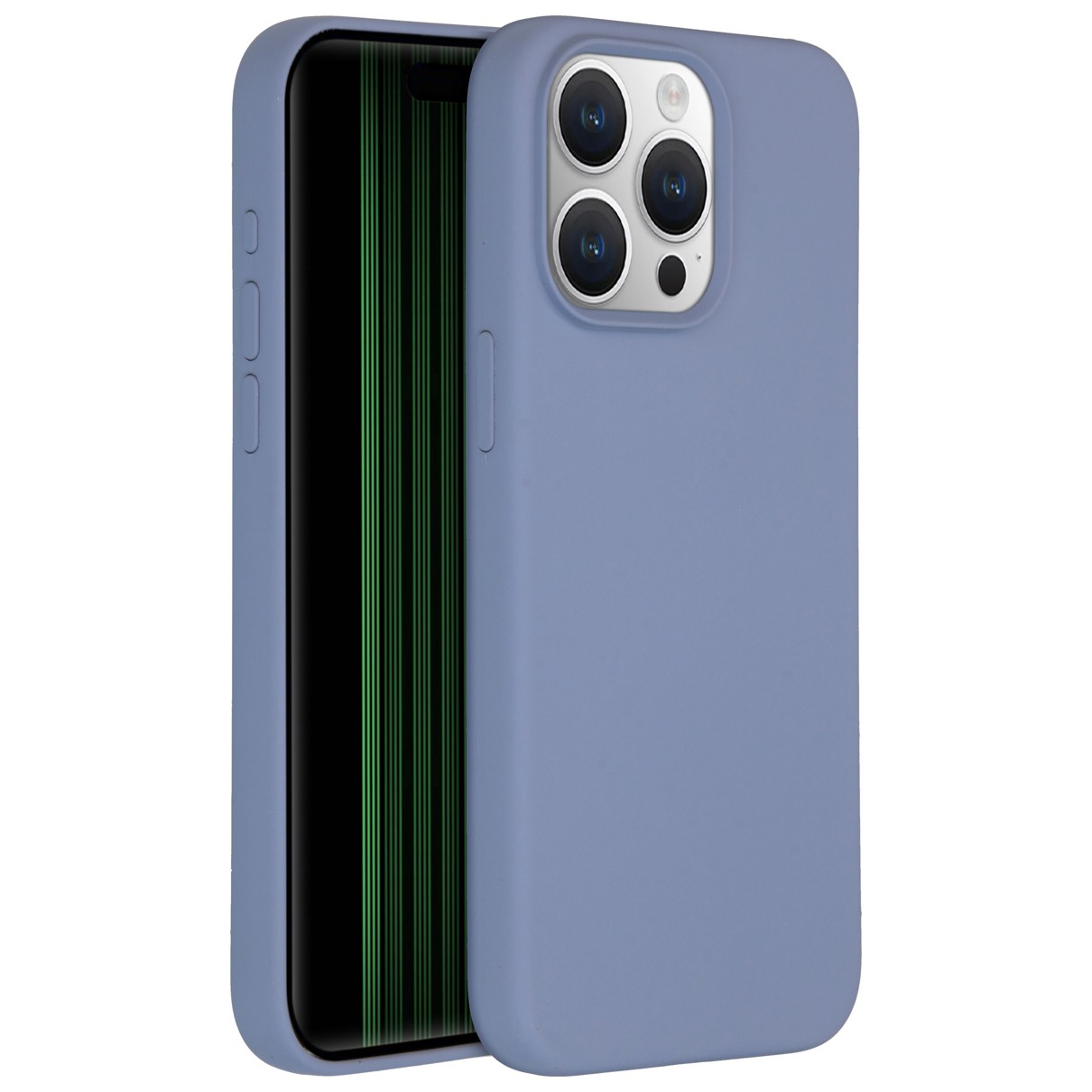 Accezz Liquid Silicone Backcover iPhone 15 Pro Max Telefoonhoesje Grijs