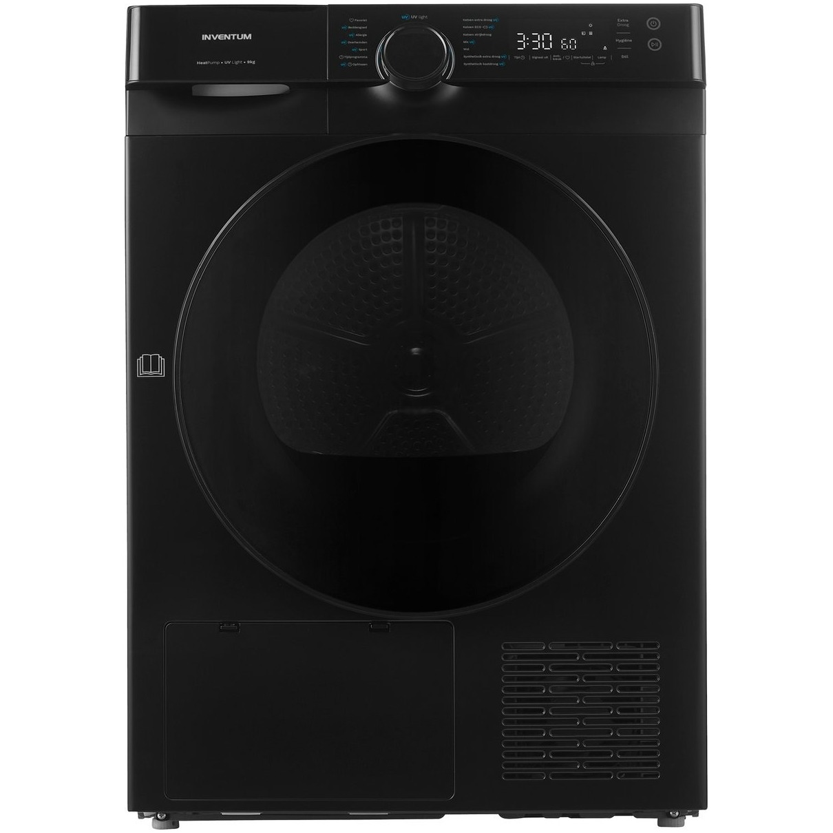 Inventum VDW9030B - Warmtepompdroger - 9kg - 14 programma's - Energieklasse A+++ - 65 dB - Wasdroger - Zwart