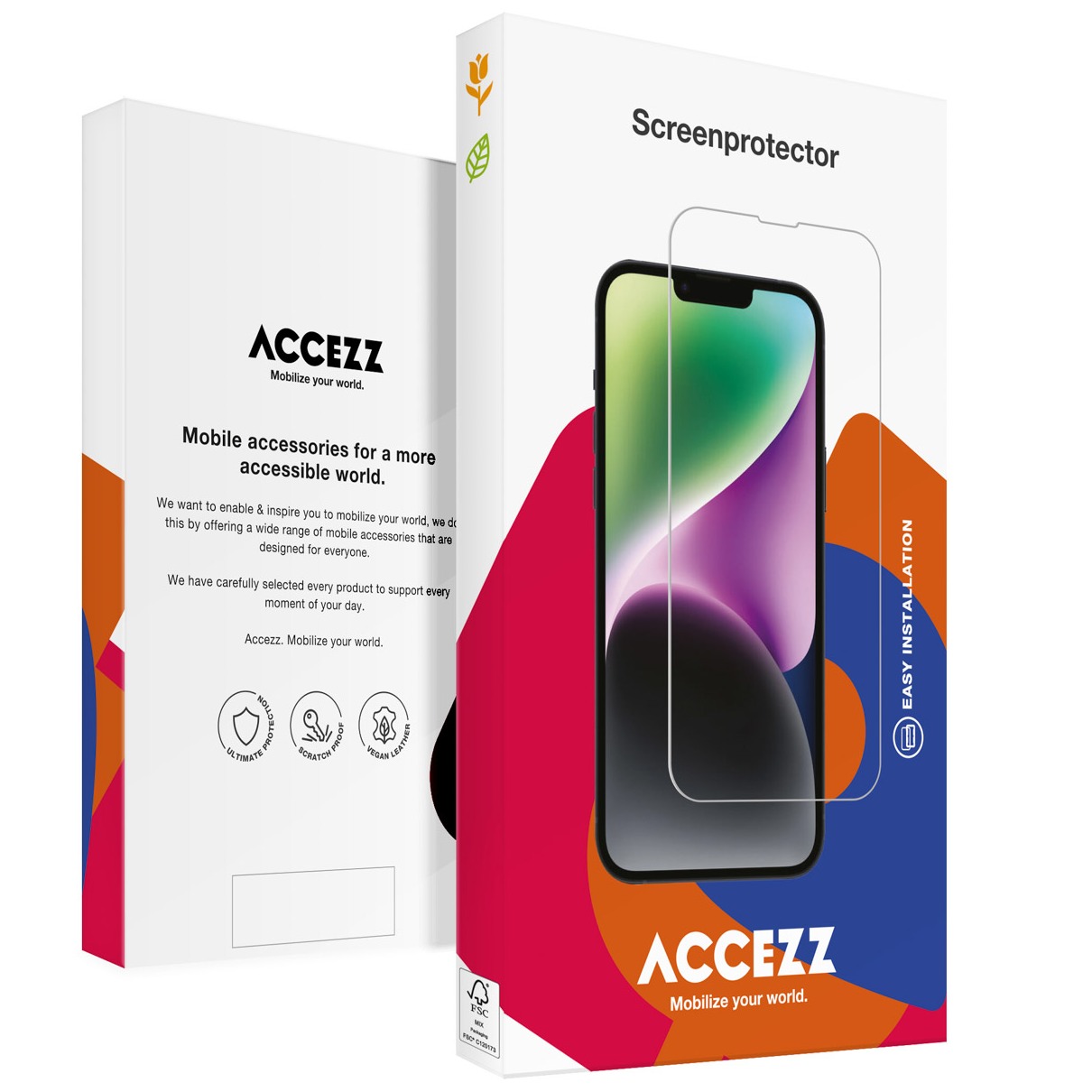 Accezz Gehard Glas Screenprotector voor de Motorola Moto G54 Smartphone screenprotector Transparant