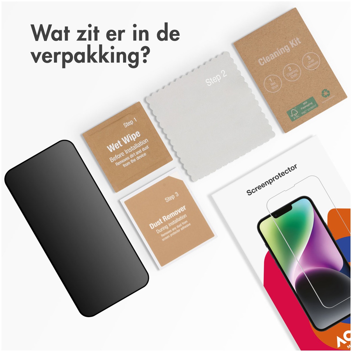 Accezz Screenprotector Geschikt voor iPhone 15 Plus - Accezz Gehard glas Privacy Screenprotector