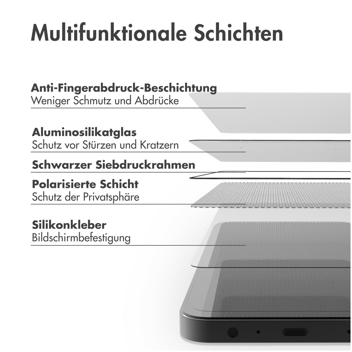 Accezz Screenprotector Geschikt voor iPhone 14 / 13 Pro / 13 - Accezz Gehard glas Privacy Screenprotector