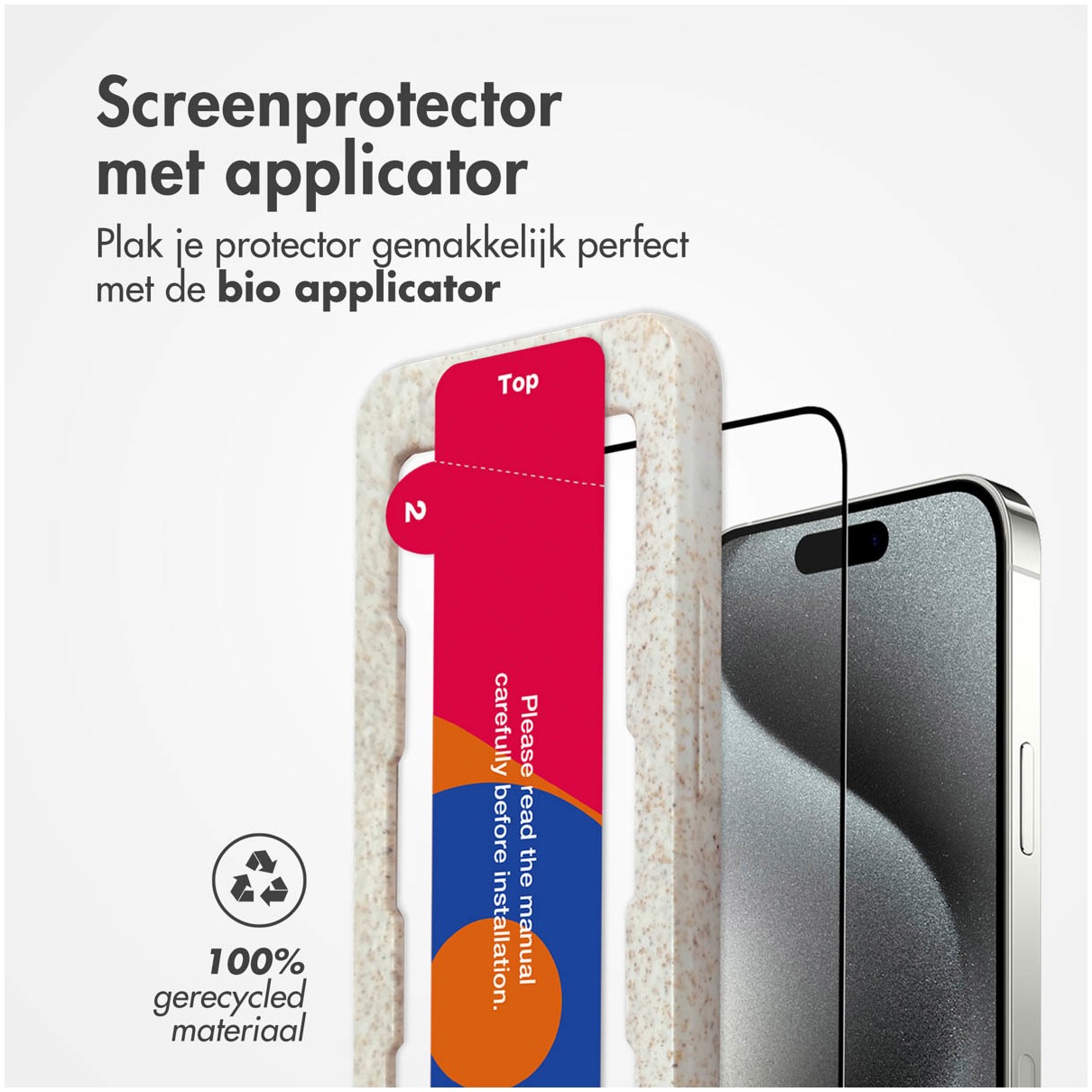 Accezz Triple Strong Full Cover Glas Screenprotector met applicator iPhone 15 Pro Max Tablet screenp