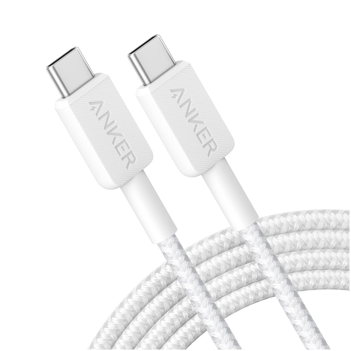 Anker 322 USB-C to USB-C Cable Nylon 1.8M 60W Oplader Wit
