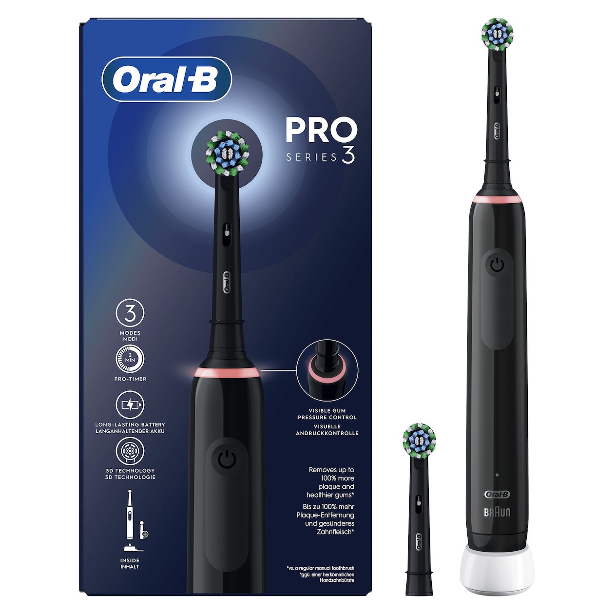 Oral B Pro 3 3000 Cross Action Tandenborstel Zwart