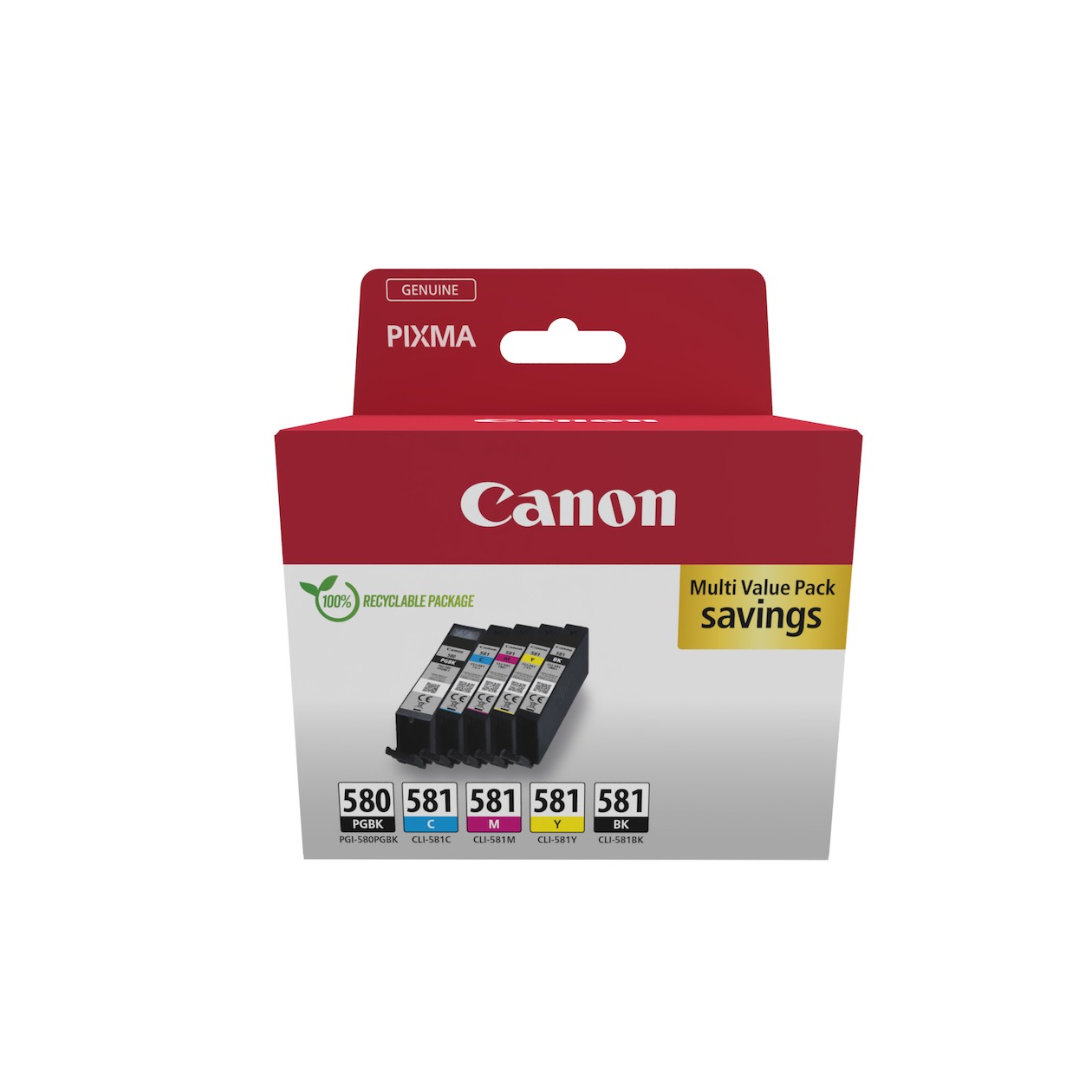Canon PGI-580 + CLI-581 Cartridges Combo Pack Inkt