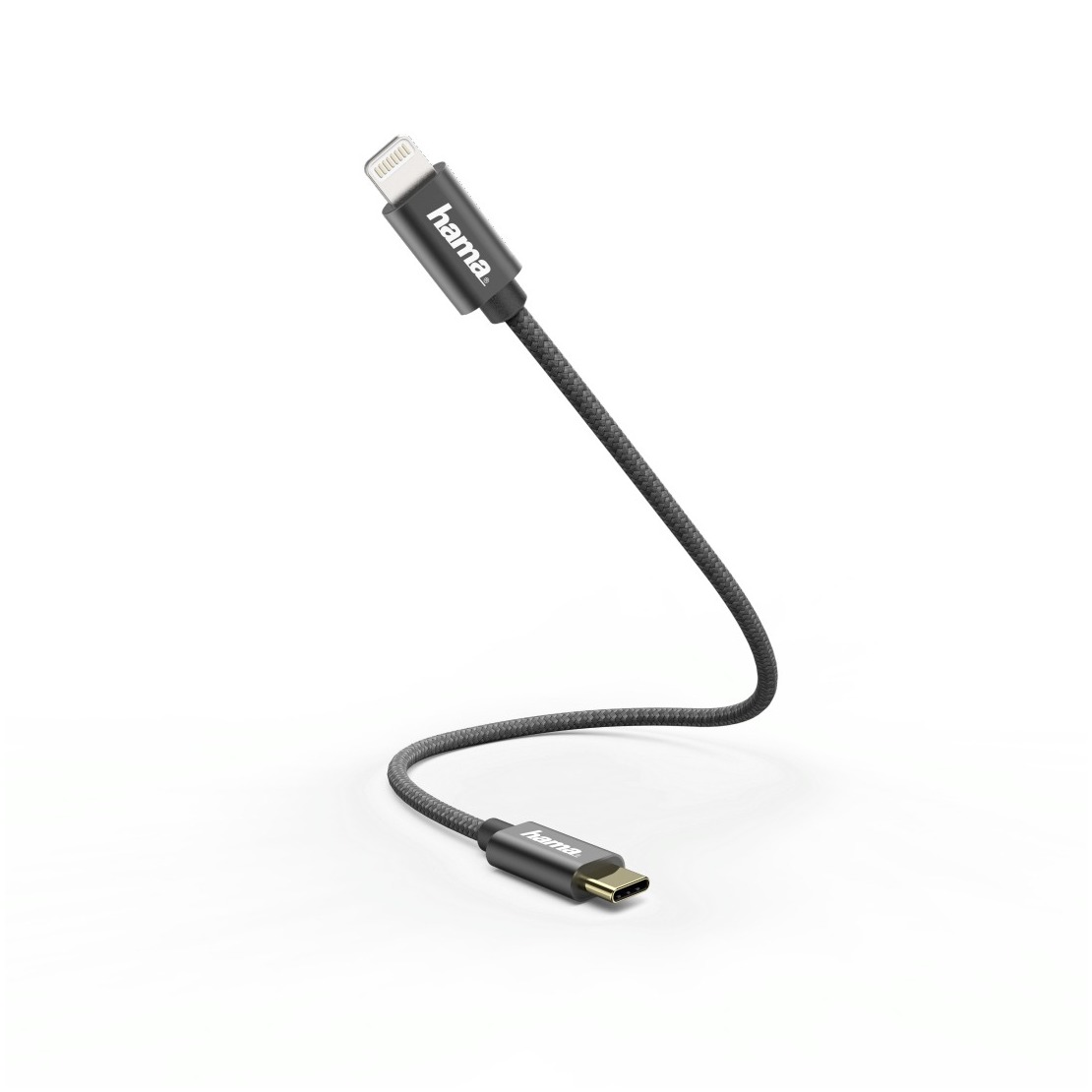 Hama USB-laadkabel USB 2.0 Apple Lightning stekker, USB-C stekker 0.2 m Zwart 00201601