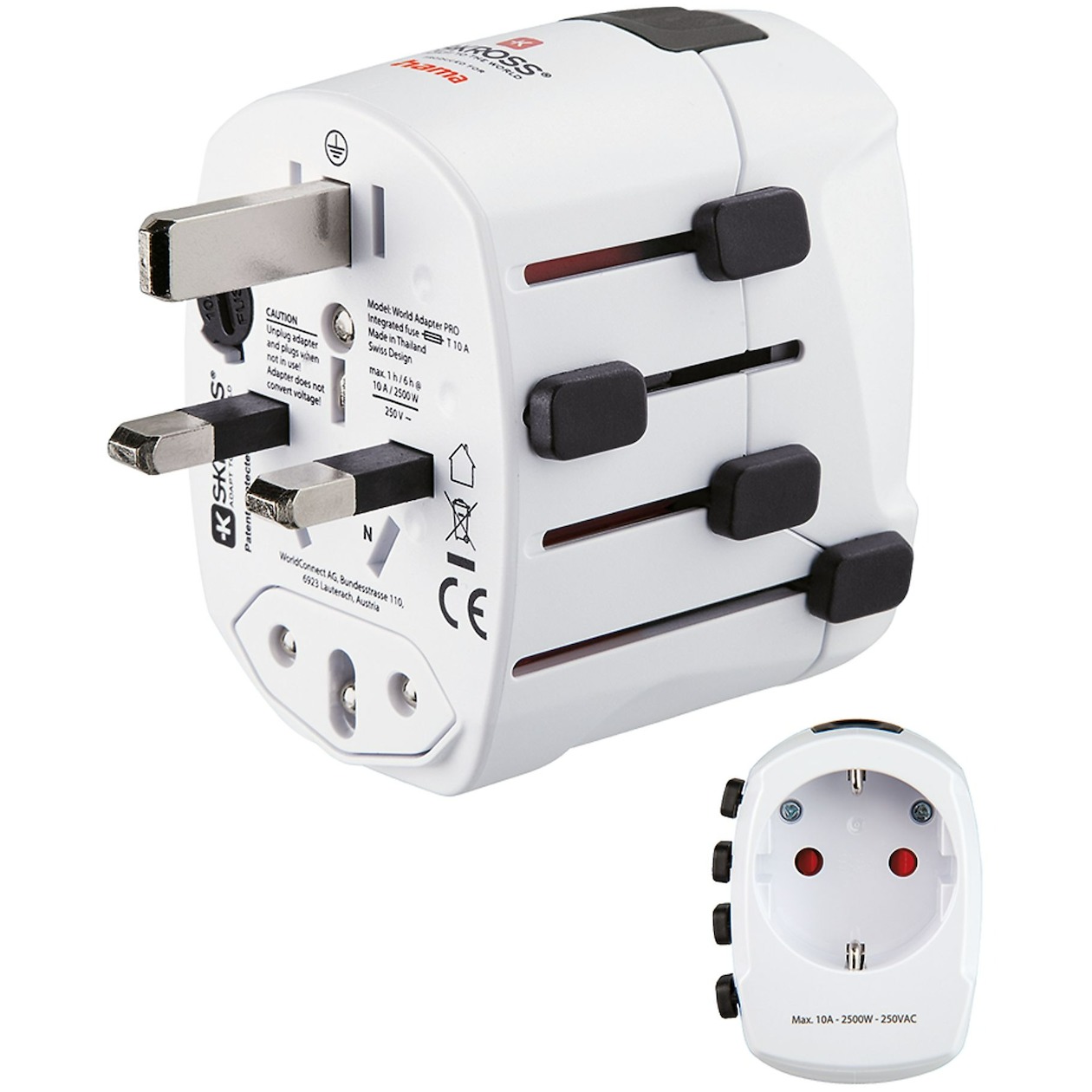 Hama Wereldreisadapter World Travel Pro, 3-polig Wifi adapter Wit