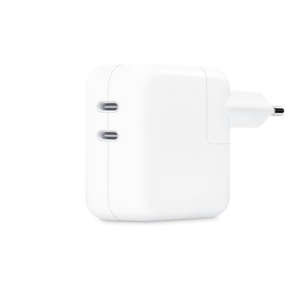 Apple Lichtnetadapter van 35 W met twee USB-C-poorten Oplader Wit