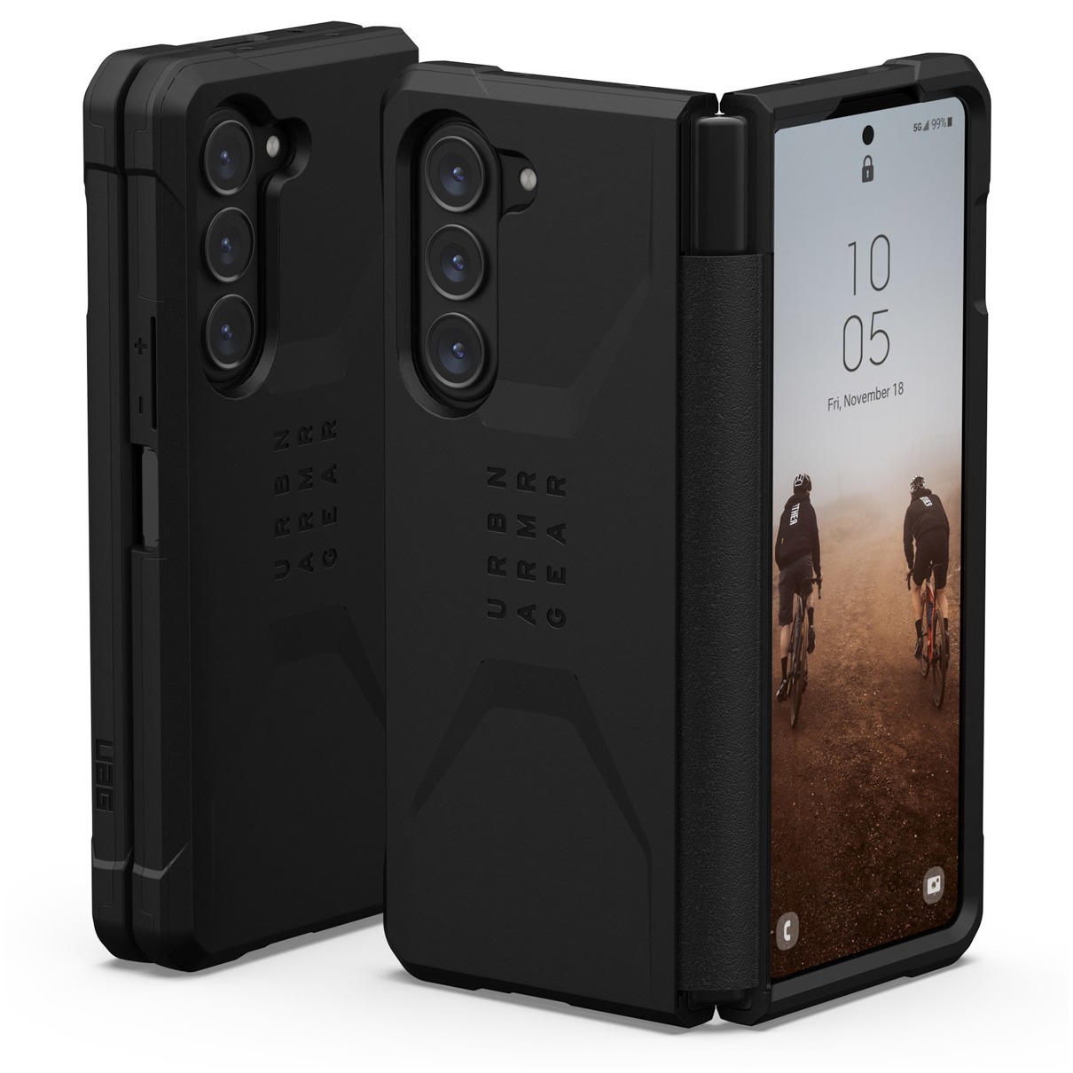 UAG Civilian Backcover Samsung Galaxy Z Fold 5 Telefoonhoesje Zwart