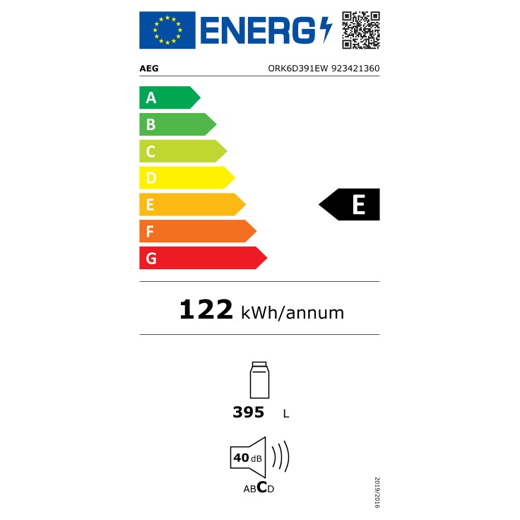 AEG ORK6D391EW Koelkast zonder vriesvak Wit