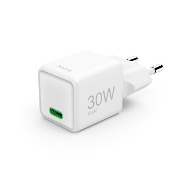 Hama Fast Charger USB-C PD/QC/GaN Super-Mini Charger 30 W Oplader Wit