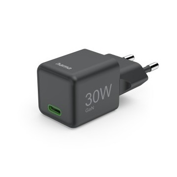 Hama Fast Charger USB-C PD/QC/GaN Super-Mini Charger 30 W Oplader Zwart