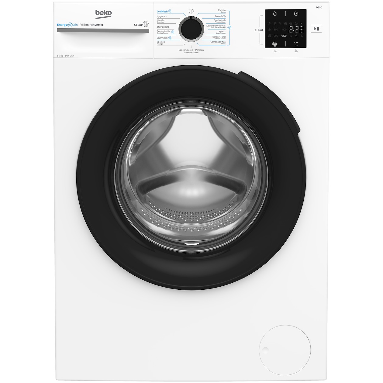 Beko BM3WFU3741W Energy Spin Wasmachine Rvs