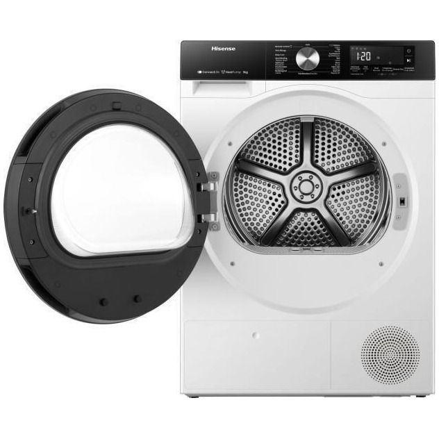 Hisense 3S Serie DH3S802BW3 - Wasdroger met A+++ Energielabel - Warmtepompdroger - 8kg - ConnectLife - Trommelverlichting - AutoDry - Allergy Care