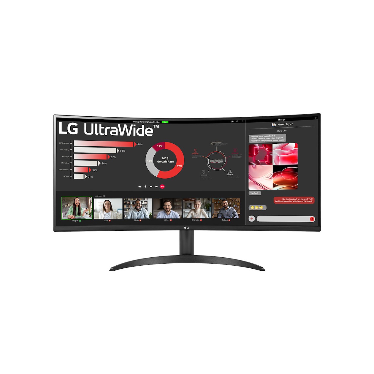LG UltraWide 34WR50QK-B Monitor Zwart