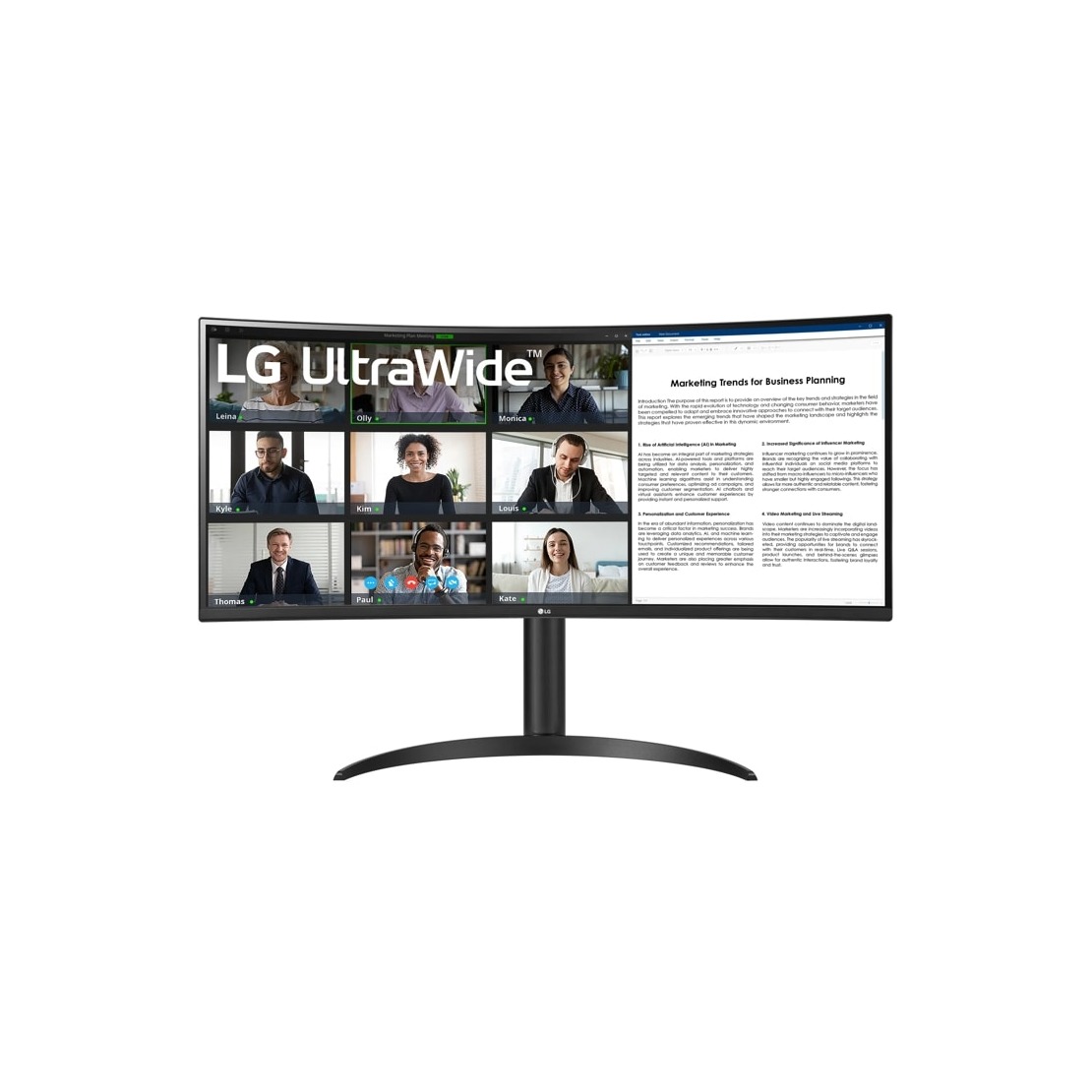 LG UltraWide 34WR55QK-B Monitor Zwart