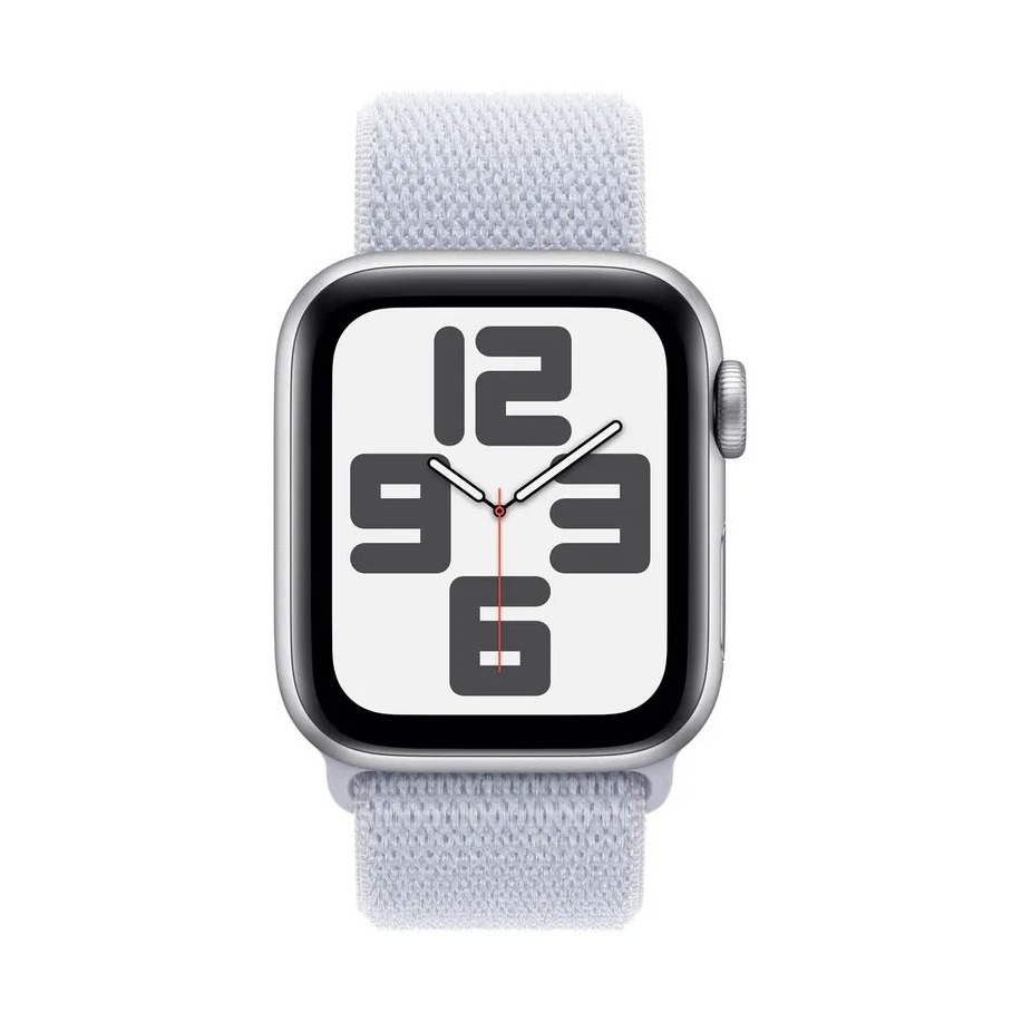 Apple Watch SE GPS + Cellular 40mm Aluminium Case met Blue Cloud Sport Loop Smartwatch Zilver