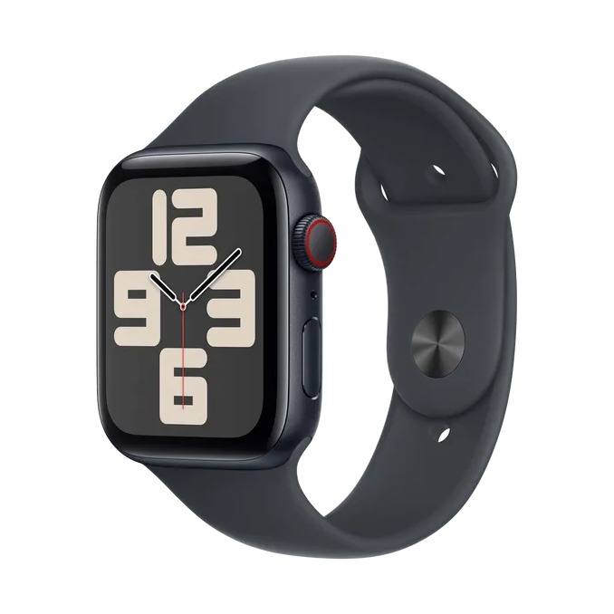 Apple Watch SE GPS + Cellular 44mm Aluminium Case met Sport Band - M/L Smartwatch