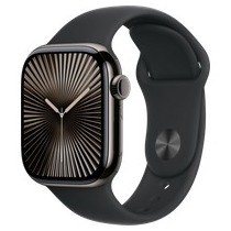 Apple Watch Series 10 GPS + Cellular 42mm Titanium Case met Sport Band - M/L Smartwatch Groen