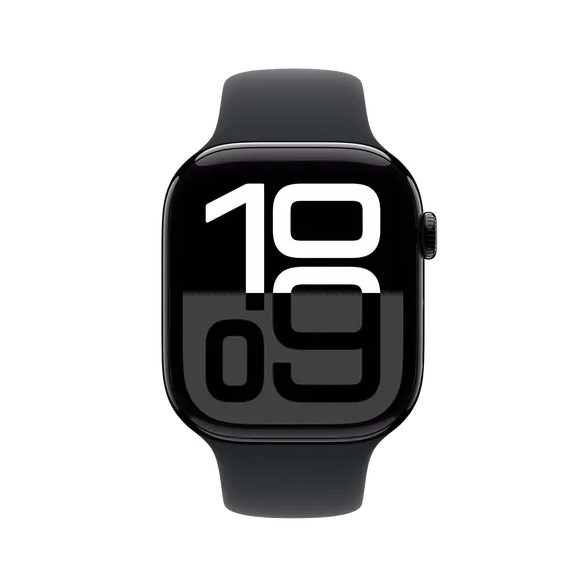Apple Watch Series 10 GPS 46mm Aluminium Case met Sport Band - M/L Smartwatch Zwart