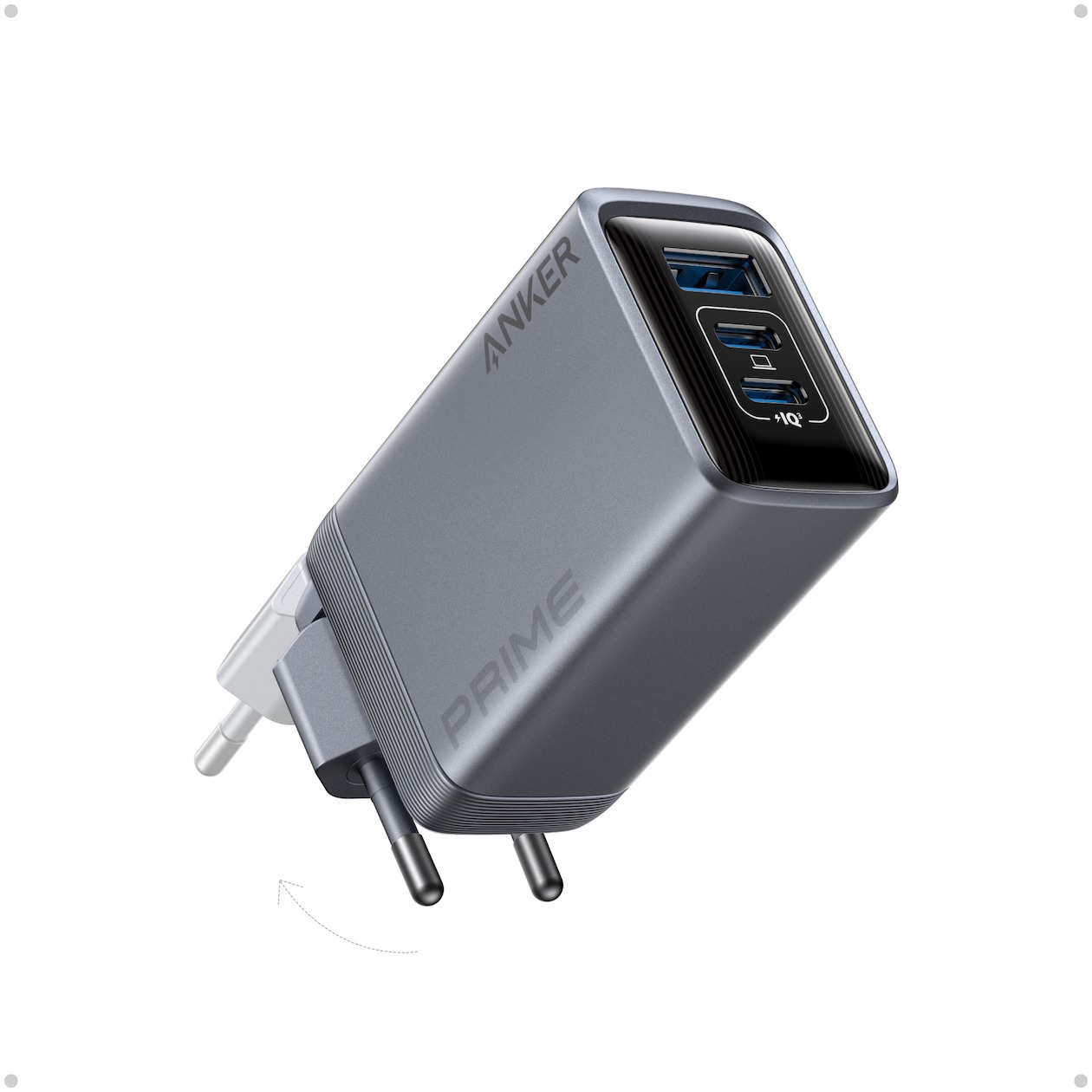 Anker Prime Charger (100W, 3 Ports, GaN) Oplader Zwart