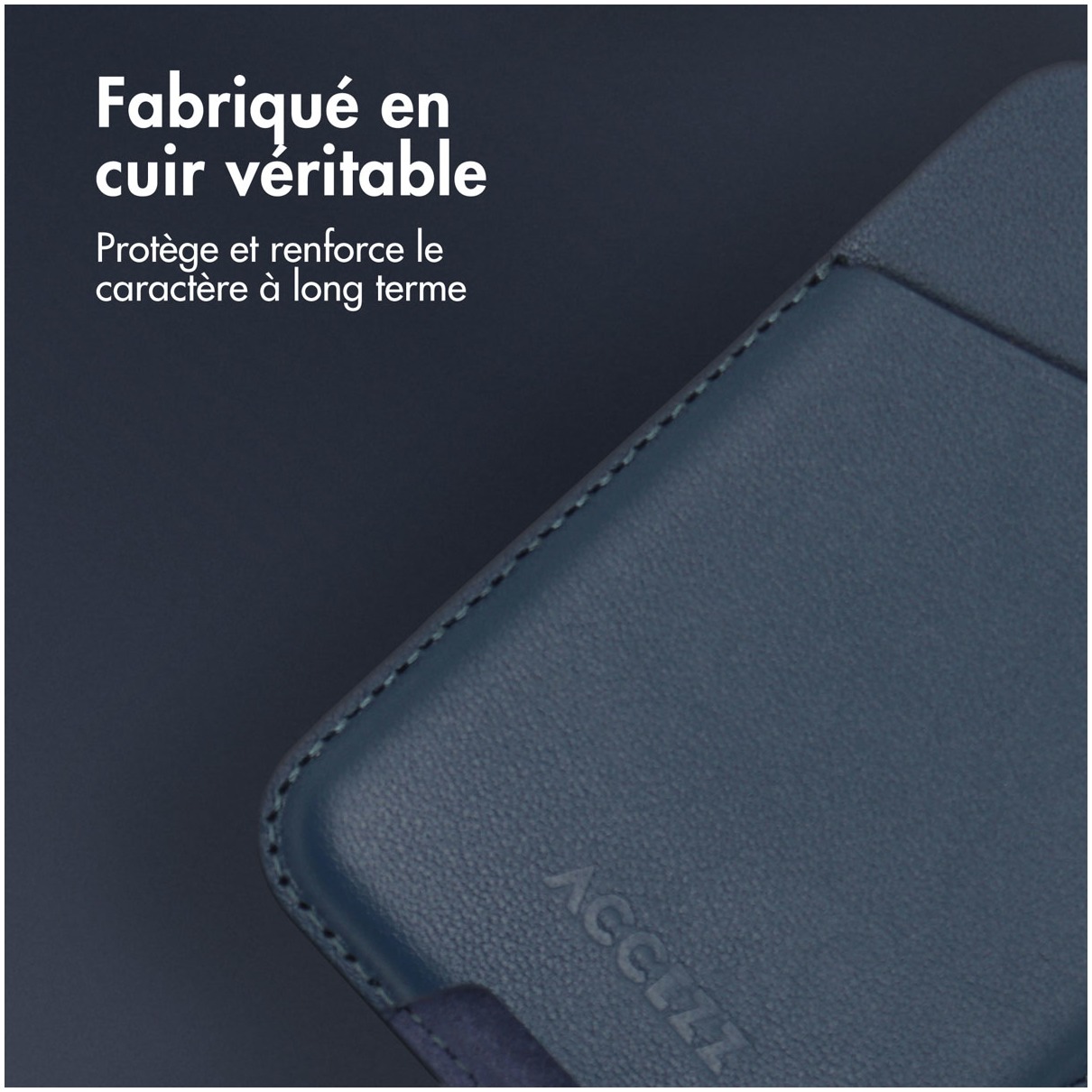 Accezz Accezz Leather Cardholder MagSafe - Kaarthouder met MagSafe - Nightfall Blue Telefoonhoesje Blauw