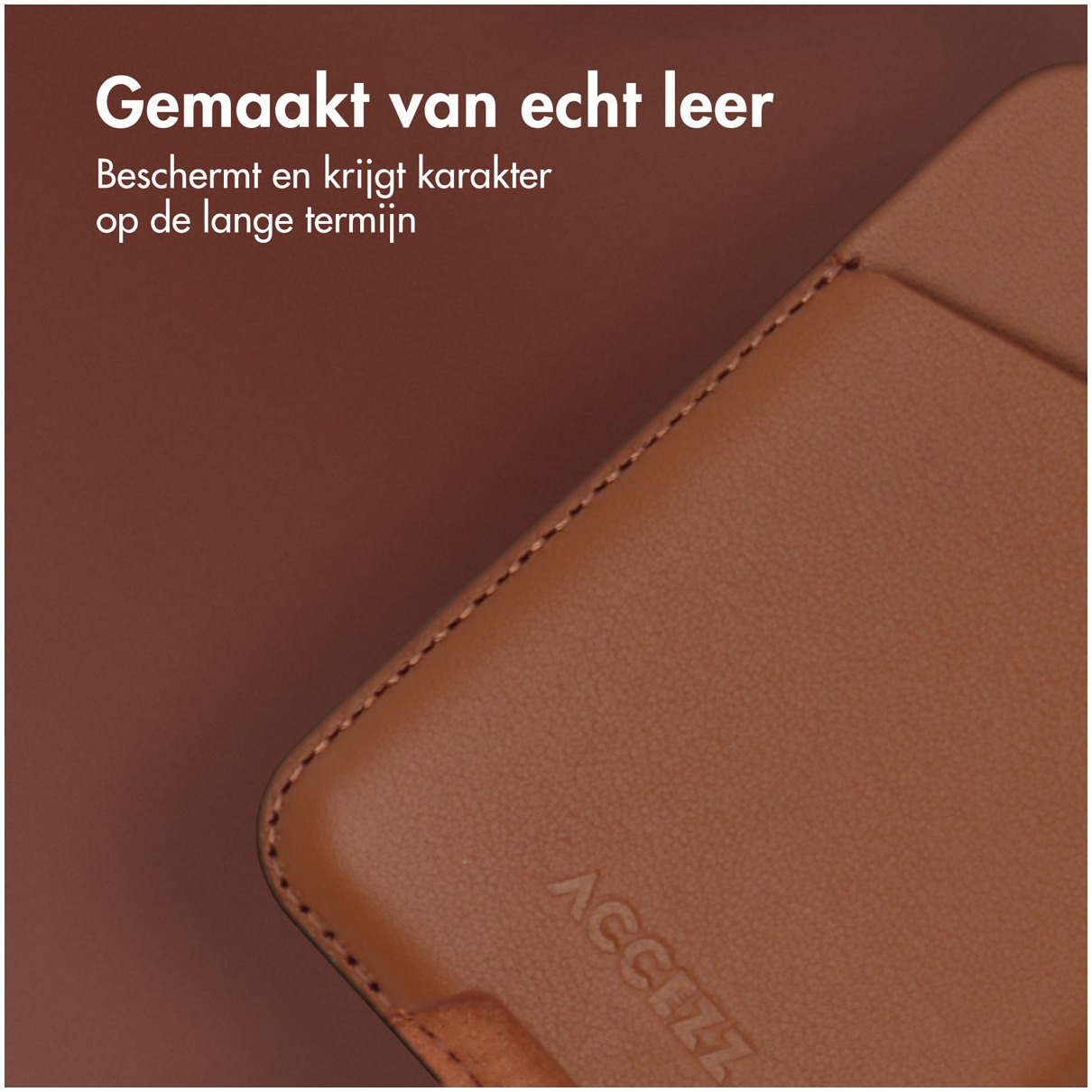 Accezz Accezz Leather Cardholder MagSafe - Kaarthouder met MagSafe - Sienna Brown Telefoonhoesje Bruin